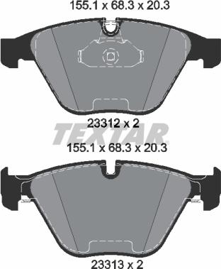 Textar 2331211 - Гальмівні колодки, дискові гальма autocars.com.ua