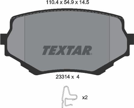 Textar 2331401 - Гальмівні колодки, дискові гальма autocars.com.ua