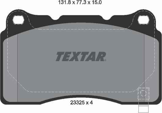 Textar 2332501 - Гальмівні колодки, дискові гальма autocars.com.ua