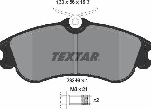 Textar 2334602 - Гальмівні колодки, дискові гальма autocars.com.ua