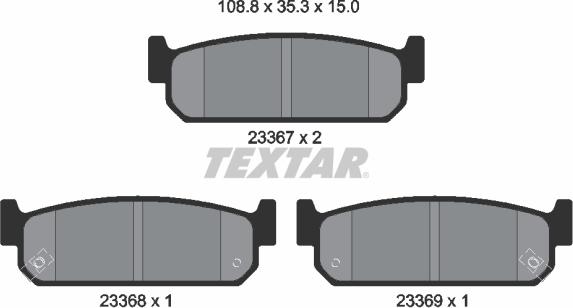 Textar 2336701 - Тормозные колодки, дисковые, комплект avtokuzovplus.com.ua