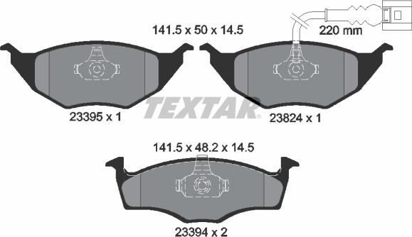 Textar 2339502 - Тормозные колодки, дисковые, комплект autodnr.net