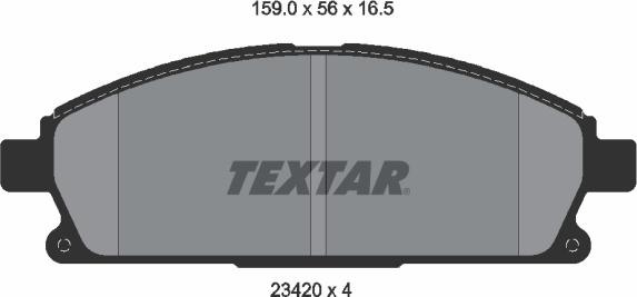 Textar 2342004 - Гальмівні колодки, дискові гальма autocars.com.ua