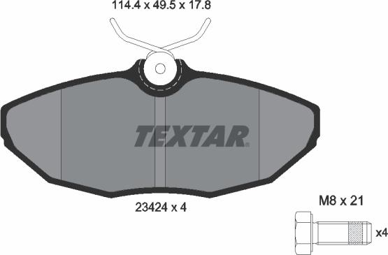 Textar 2342401 - Гальмівні колодки, дискові гальма autocars.com.ua