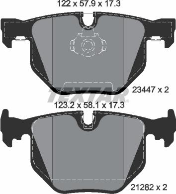 Textar 2344702 - Тормозные колодки, дисковые, комплект avtokuzovplus.com.ua