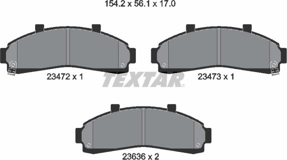 Textar 2347201 - Тормозные колодки, дисковые, комплект avtokuzovplus.com.ua