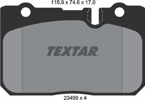 Textar 2349901 - Гальмівні колодки, дискові гальма autocars.com.ua