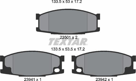 Textar 2350101 - Гальмівні колодки, дискові гальма autocars.com.ua