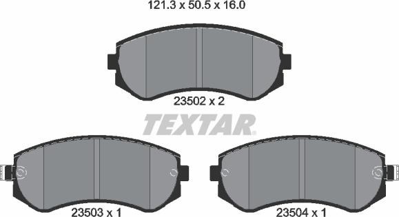 Textar 2350201 - Тормозные колодки, дисковые, комплект autodnr.net