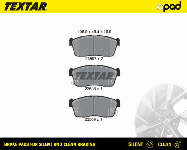 Textar 2350701SC - Гальмівні колодки, дискові гальма autocars.com.ua