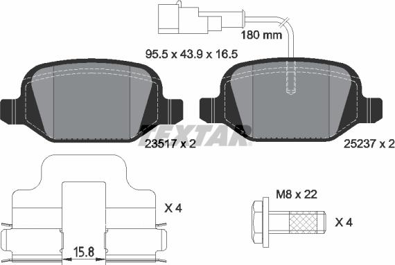 Textar 2351705 - Тормозные колодки, дисковые, комплект avtokuzovplus.com.ua