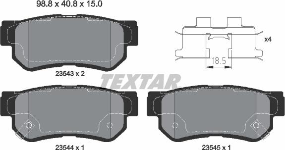 Textar 2354301 - 2354301 TEXTAR Гальмівні колодки до дисків autocars.com.ua