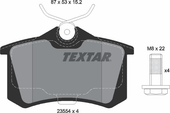 Textar 2355482 - Гальмівні колодки, дискові гальма autocars.com.ua