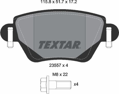 Textar 89007100 - Комплект гальм, дисковий гальмівний механізм autocars.com.ua