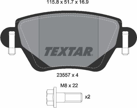 Textar 2355702 - Гальмівні колодки, дискові гальма autocars.com.ua