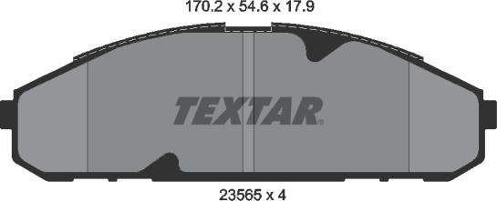 Textar 2356501 - Гальмівні колодки, дискові гальма autocars.com.ua