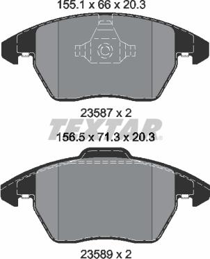 Textar 2358704 - Тормозные колодки, дисковые, комплект autodnr.net