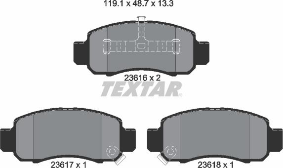 Textar 2361601 - Тормозные колодки, дисковые, комплект autodnr.net