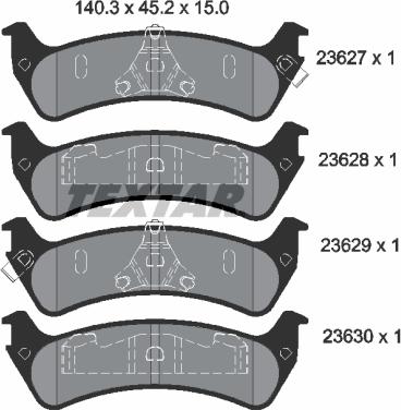 Textar 2362701 - Тормозные колодки, дисковые, комплект autodnr.net