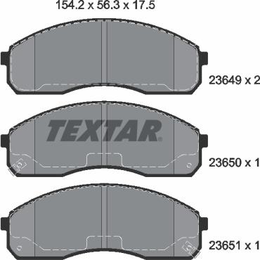 Textar 2364903 - Гальмівні колодки, дискові гальма autocars.com.ua