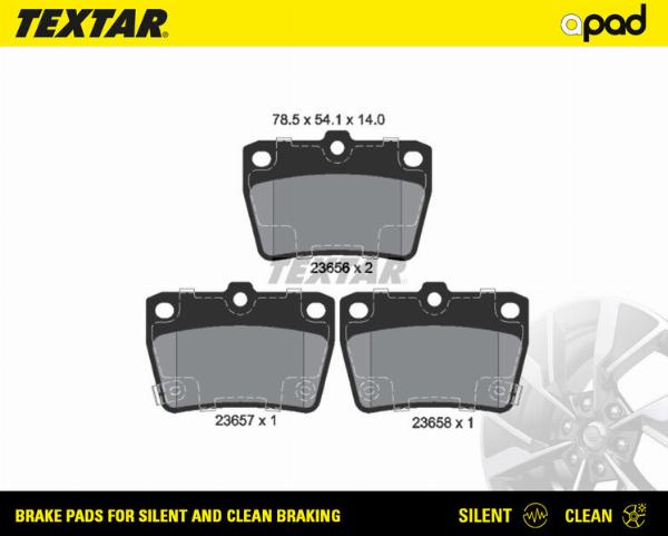 Textar 2365601SC - Гальмівні колодки, дискові гальма autocars.com.ua