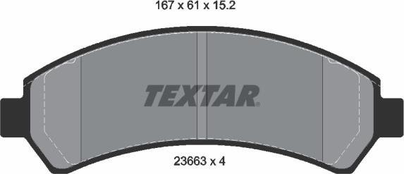 Textar 2366301 - Гальмівні колодки, дискові гальма autocars.com.ua