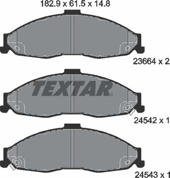 Textar 2366401 - Гальмівні колодки, дискові гальма autocars.com.ua