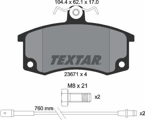 Textar 2367101 - Гальмівні колодки, дискові гальма autocars.com.ua