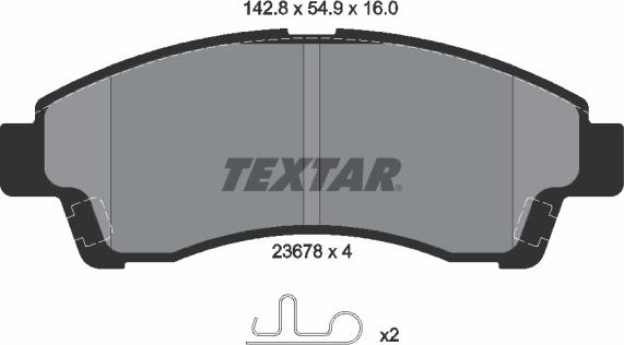 Textar 2367801 - Гальмівні колодки, дискові гальма autocars.com.ua