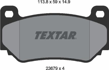 Textar 2367901 - Гальмівні колодки, дискові гальма autocars.com.ua