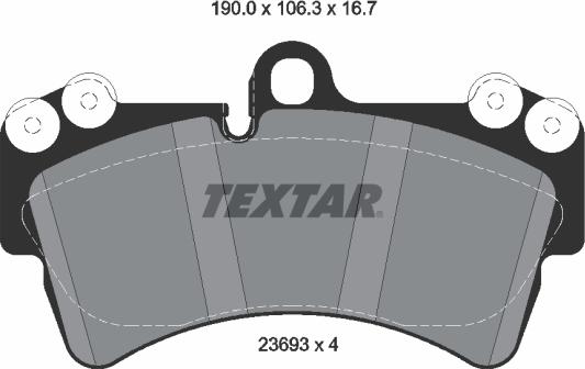 Textar 2369302 - Гальмівні колодки, дискові гальма autocars.com.ua