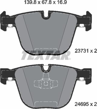 Textar 2373104 - Гальмівні колодки, дискові гальма autocars.com.ua