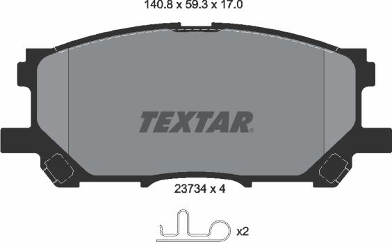 Textar 2373401 - Гальмівні колодки, дискові гальма autocars.com.ua