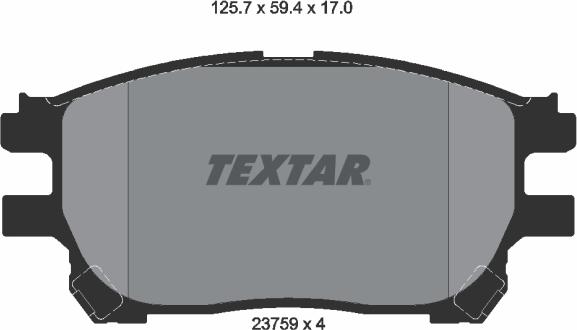 Textar 2375901 - Гальмівні колодки, дискові гальма autocars.com.ua