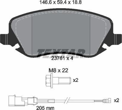 Textar 2376101 - Тормозные колодки, дисковые, комплект autodnr.net