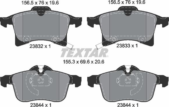 Textar 89008200 - Комплект гальм, дисковий гальмівний механізм autocars.com.ua