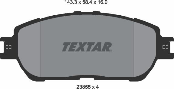 Textar 2385501 - Гальмівні колодки, дискові гальма autocars.com.ua