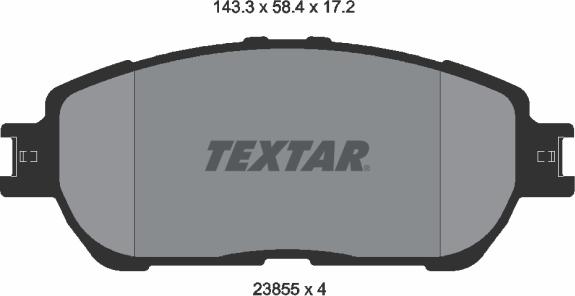 Textar 2385503 - Гальмівні колодки, дискові гальма autocars.com.ua