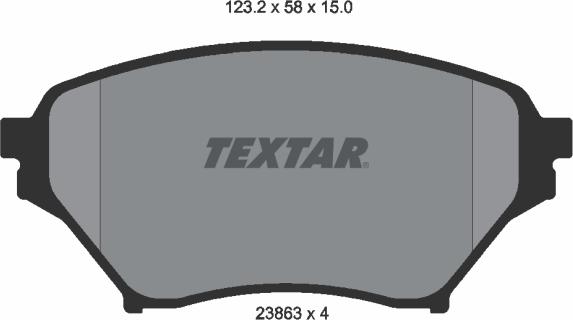 Textar 2386301 - Гальмівні колодки, дискові гальма autocars.com.ua