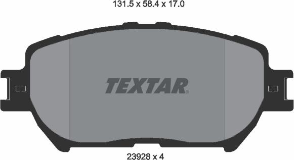 Textar 2392801 - Тормозные колодки, дисковые, комплект autodnr.net
