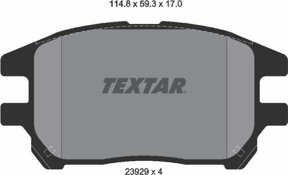 Textar 2392901 - Тормозные колодки, дисковые, комплект avtokuzovplus.com.ua