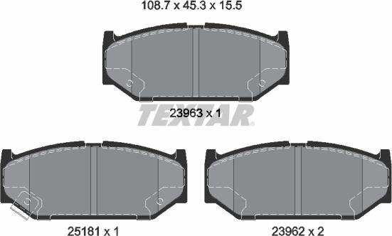 Textar 2396302 - Гальмівні колодки, дискові гальма autocars.com.ua