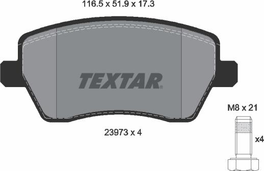 Textar 2397301 - Тормозные колодки, дисковые, комплект autodnr.net