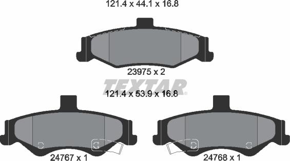 Textar 2397501 - Гальмівні колодки, дискові гальма autocars.com.ua