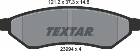 Textar 2399401 - Гальмівні колодки, дискові гальма autocars.com.ua