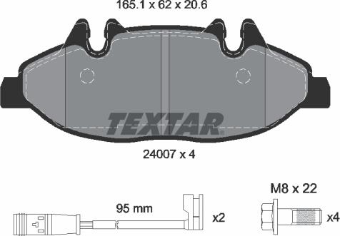 Textar 2400703 - Гальмівні колодки, дискові гальма autocars.com.ua