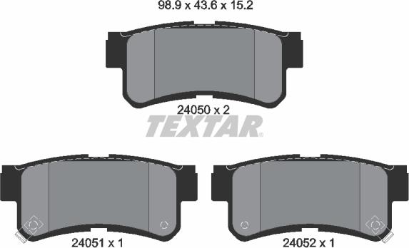 Textar 2405001 - Тормозные колодки, дисковые, комплект avtokuzovplus.com.ua