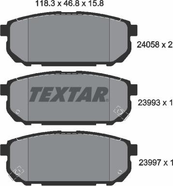 Textar 2405801 - Тормозные колодки, дисковые, комплект autodnr.net