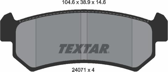 Textar 2407101 - Тормозные колодки, дисковые, комплект autodnr.net