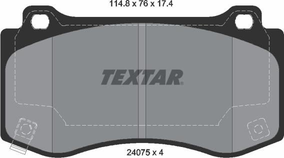 Textar 2407501 - Тормозные колодки, дисковые, комплект autodnr.net